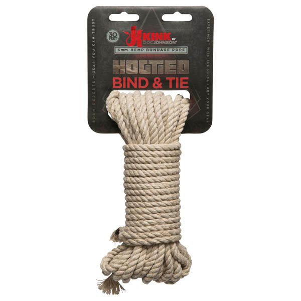KINK Hogtied Bind & Tie - 6 mm Thick Hemp Bondage Rope - 9 m (30 ft)
