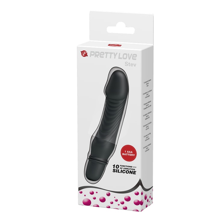 Pretty Love Stev Black Vibrating Dildo