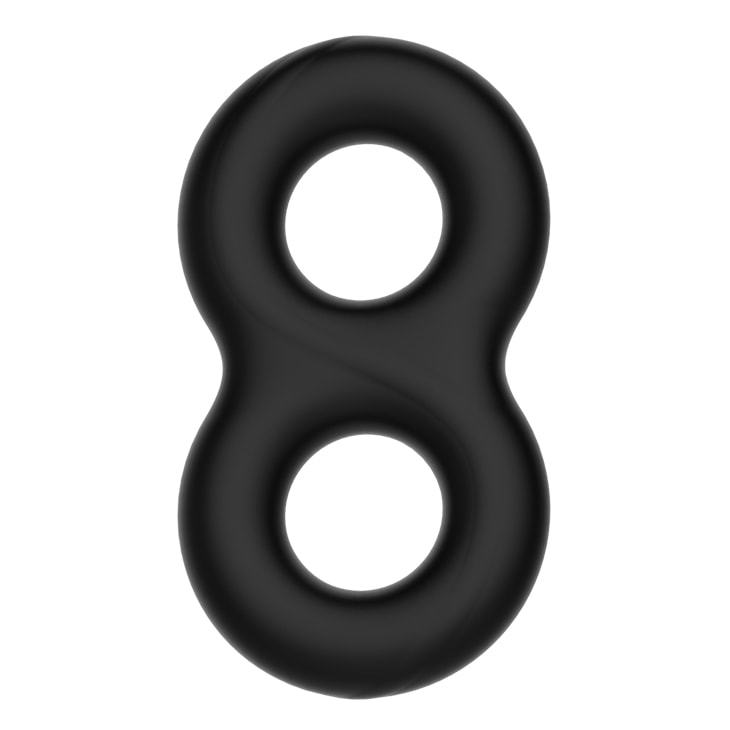 Black Silicone Cock And Ball Ring