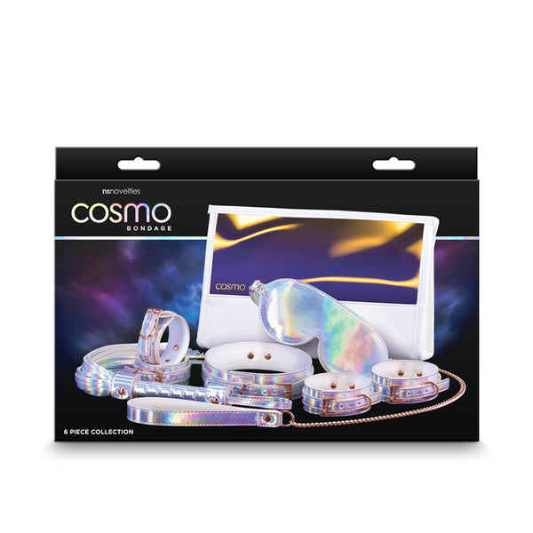 Cosmo Bondage 8 Piece Kit - Rainbow - Metallic Rainbow Bondage Kit - 6 Piece Set