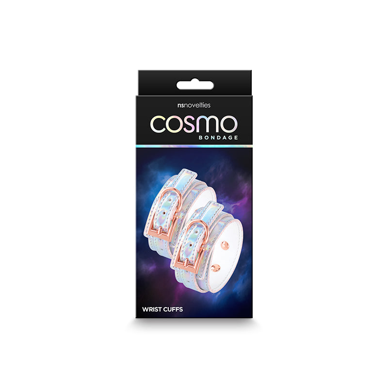 Cosmo Bondage Wrist Cuffs - Rainbow - Metallic Rainbow Restraints