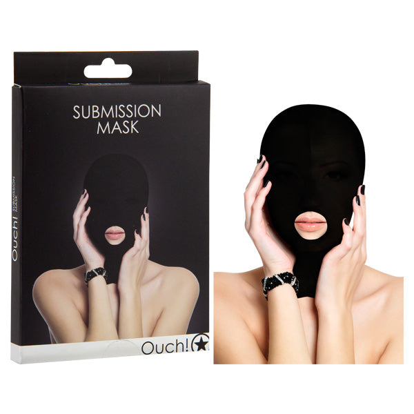 Ouch! Submission Mask - Black Hood Mask