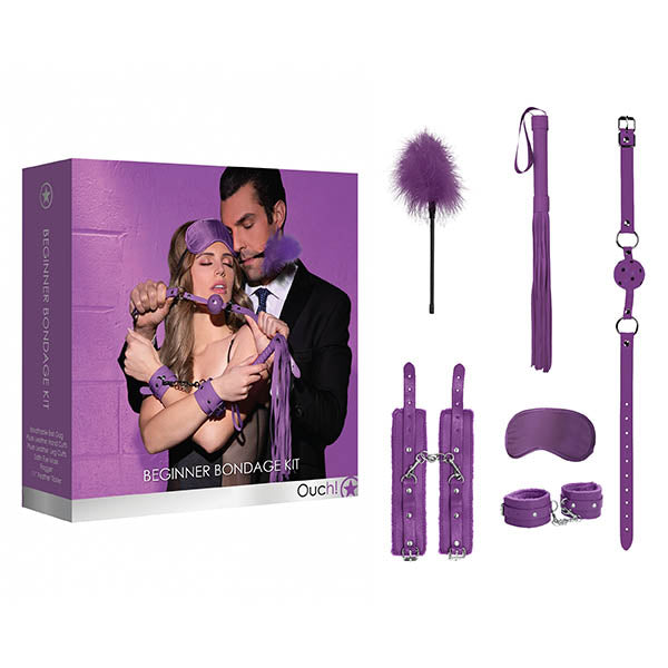 Ouch! Beginners Bondage Kit - Purple - 5 Piece Set