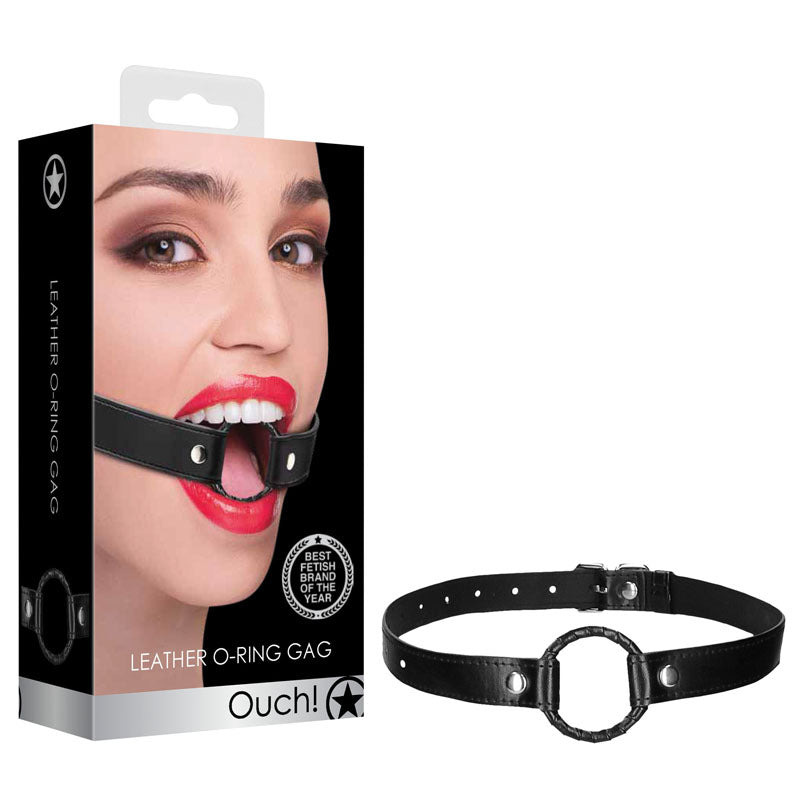 OUCH! Wrapped O-Ring Gag - Black Mouth Restraint