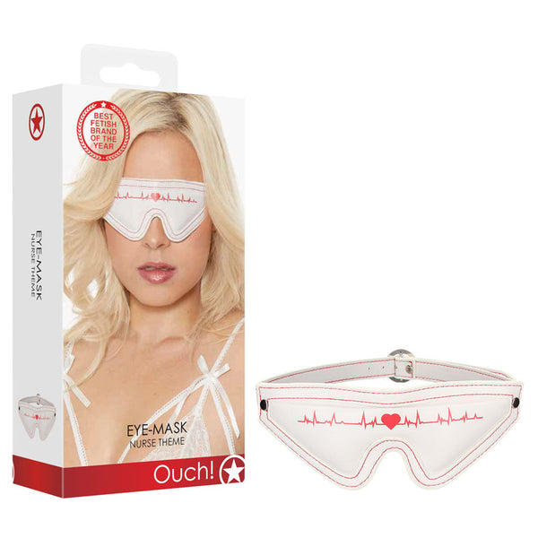 OUCH! Eye-Mask - Nurse Theme - White/Red Eye Mask